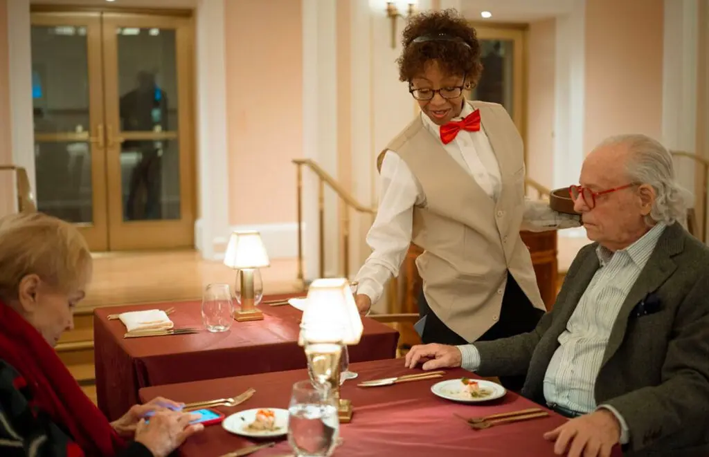 Server at Table at Weill Cafe