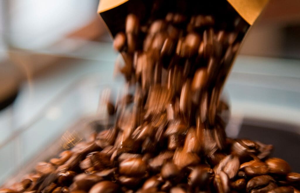 Pouring Coffee Beans